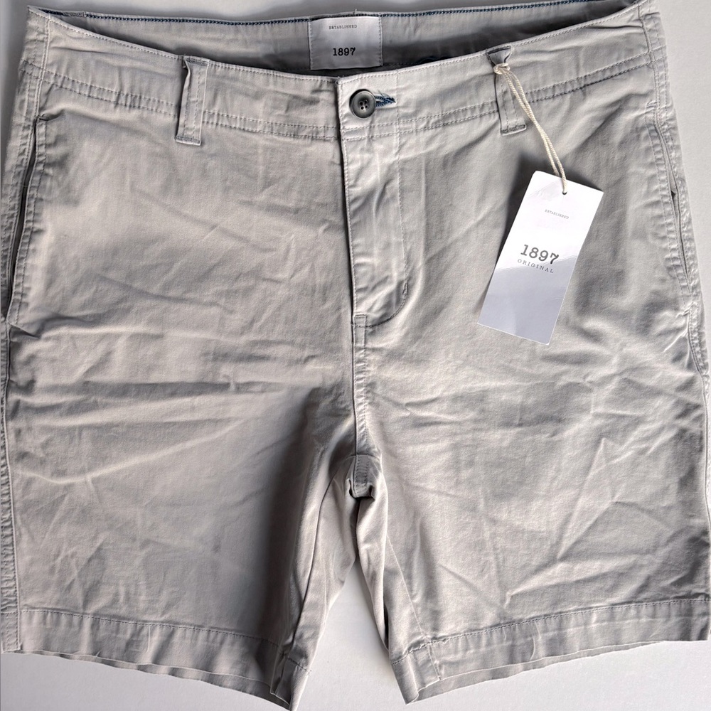 1897 Original 8" Heavy NWT Wash Twill Shorts for‎ Men in Light Grey Size 33